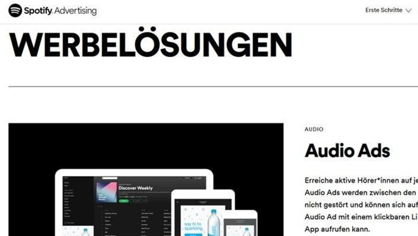 Möchten mehr Umsatz durch Werbung generieren: Spotify