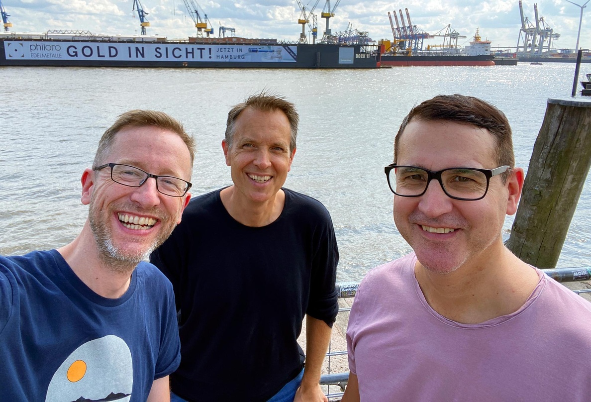 Setzen nun auch physisch auf Edel (von links): Andy Kaufhold, Piet Blank und Jaspa Jones