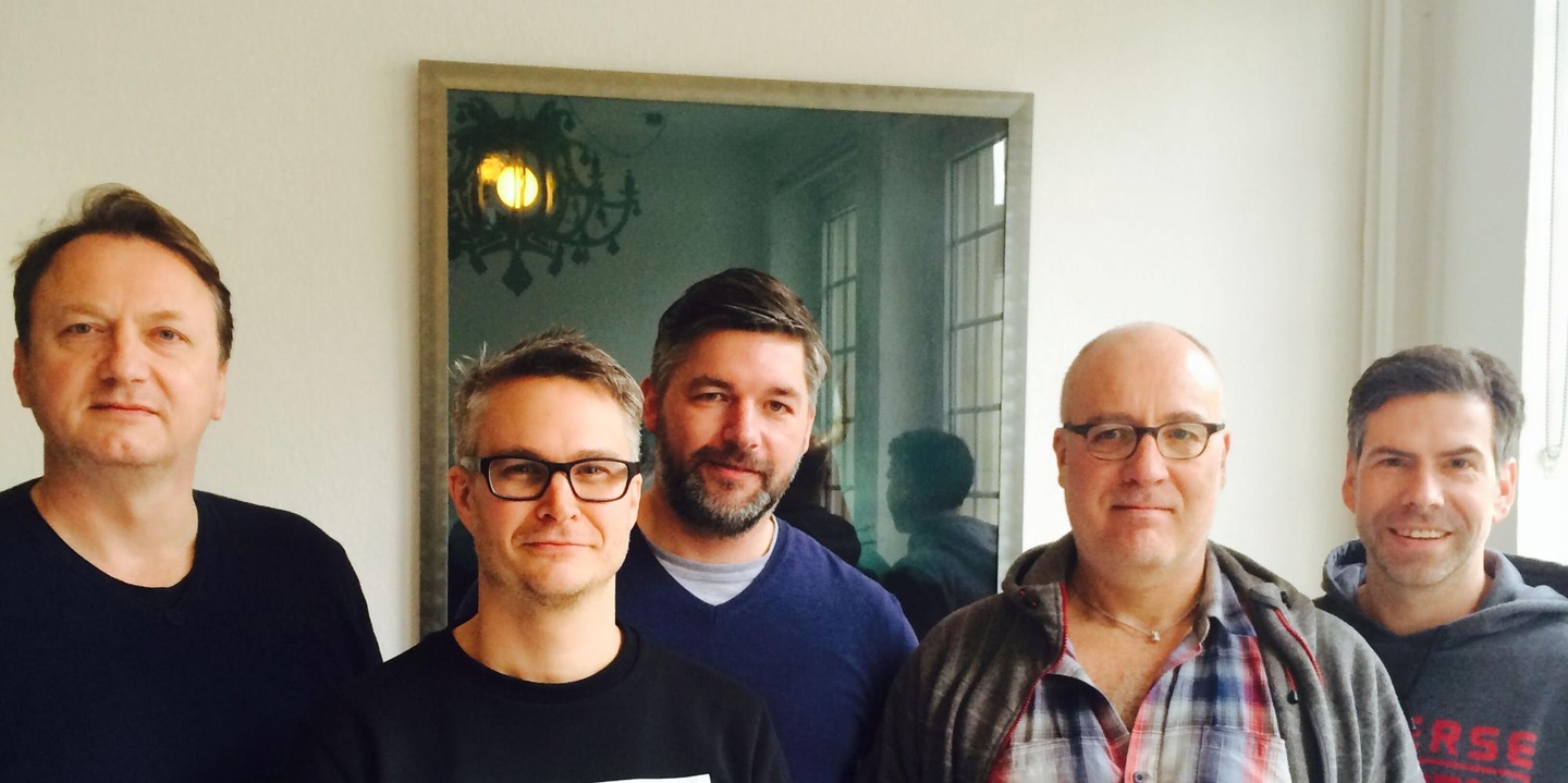 Haben Translate Entertainment gemeinsam aus der Taufe gehoben (von links): Markus Hartmann, Florian Brauch, Kevin Bergmeier, Till Schoneberg und Florian Böhlendorf