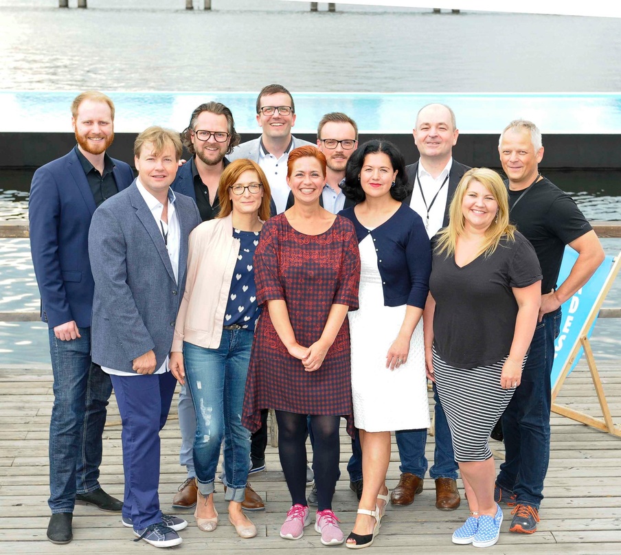 Nahmen sich Zeit für die Gäste: die Führungskräfte von Semmel Concerts mit (von links) Timo Hoppen, Ralf Popp, Matthias Baumann, Jana Goethel, Christoph Scholz, Alexandra Müller-Osel, Tobi...