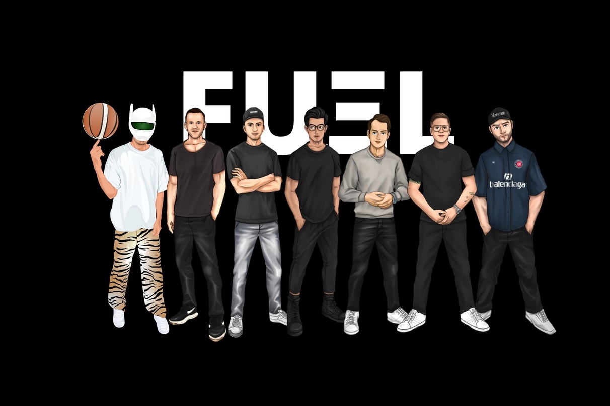 Bei Fuel mit an Bord (von links): Rapper Cro, Stefan Tietze (Co-Founder Fuel), Csongor Barabasi (Co-Founder Fuel), Thanh Binh Tran (Co-Founder Fuel), Patrice Deckert (Co-Founder Fuel), Luc...