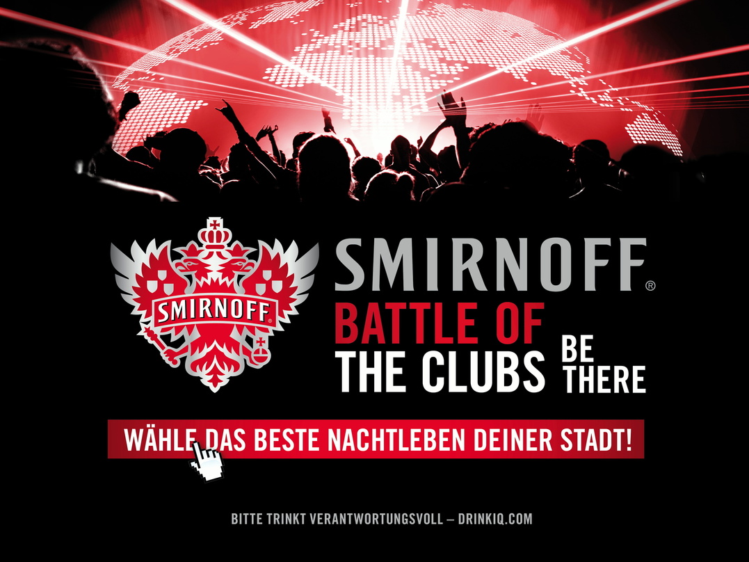Soll den Bekanntheitsgrad von Smirnoff erhöhen: eine Aktion für Clubs