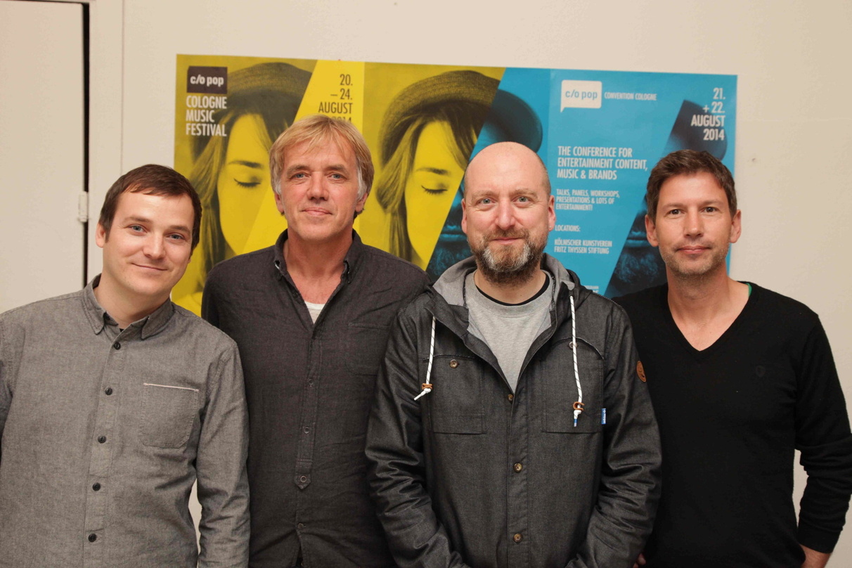 Präsentieren eine runderneuerte c/o pop (von links): Manuel Schottmüller (Head of Booking SSC), Norbert Oberhaus (CEO c/o pop), Ralph Christoph (Leiter c/o pop Convention) und Fabian Gerha...