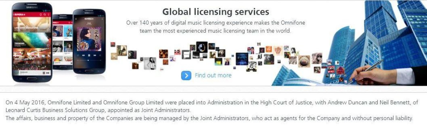 Gaben auf ihrer Website die Insolvenz bekannt: Omnifone