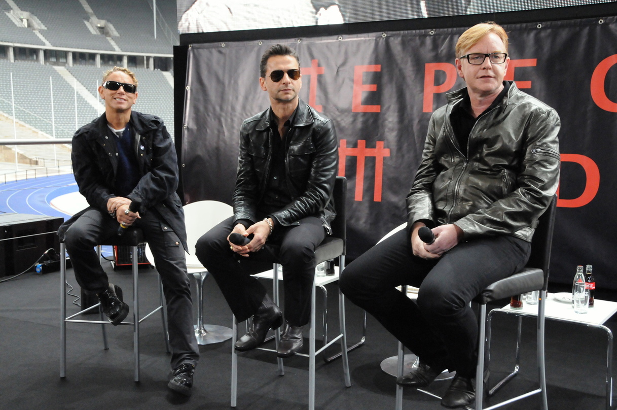 Verkündeten die Live-Termine für 2009 in Berlin (v.l.n.r.): Martin Gore, Dave Gahan und Andrew Fletcher von Depeche Mode