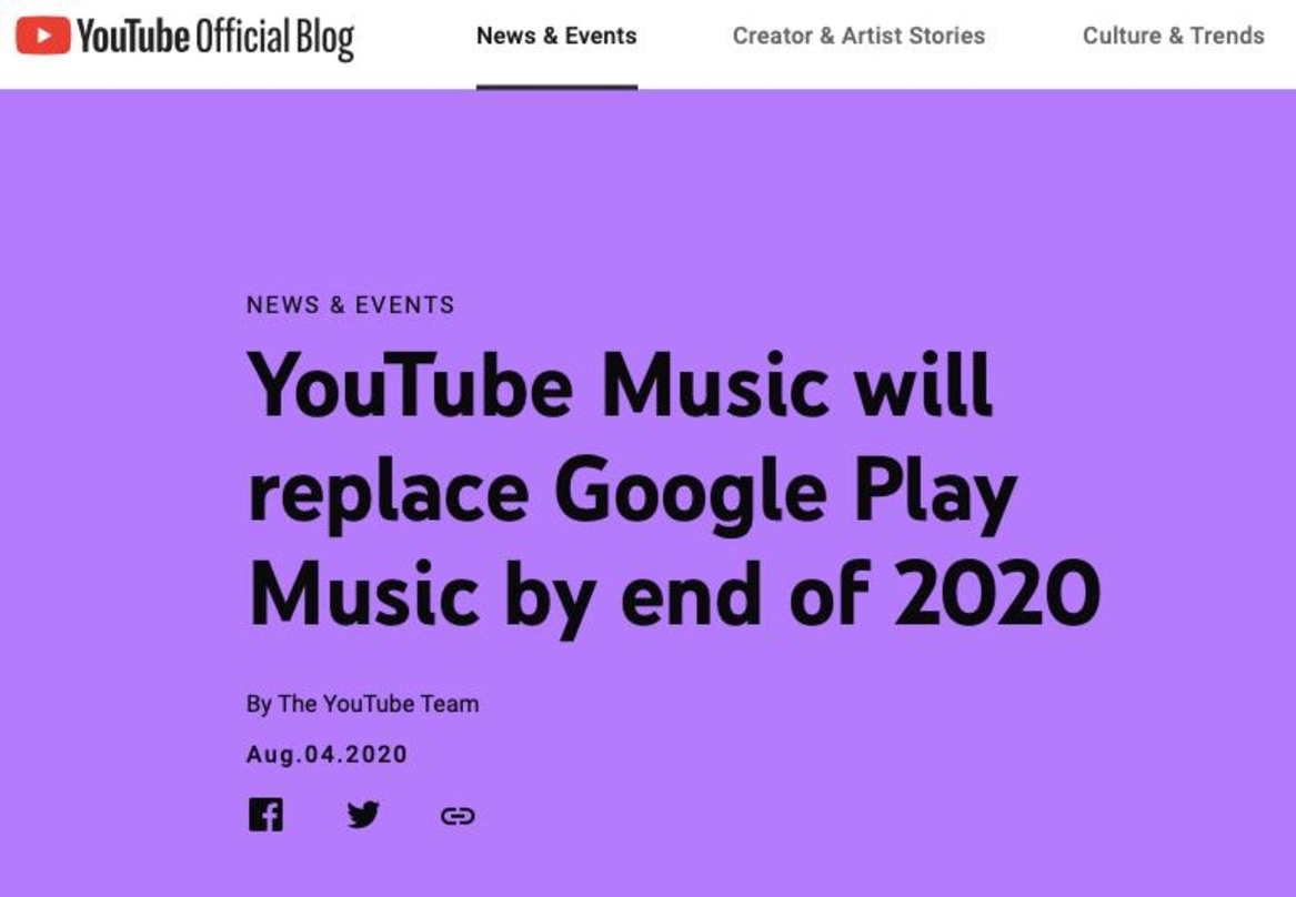 Geschichte wird gemacht: für Google Play naht das Aus, mit YouTube Music ist die konzerninterne Nachfolgeregelung längst gefunden