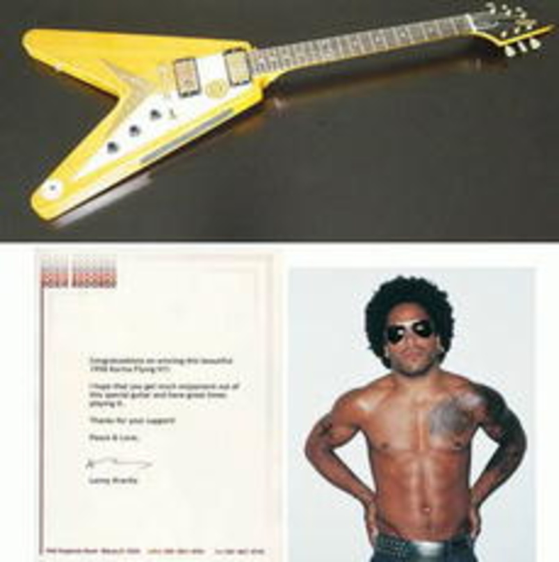Brachte 2232,22 Euro: die Flying V von Lenny Kravitz