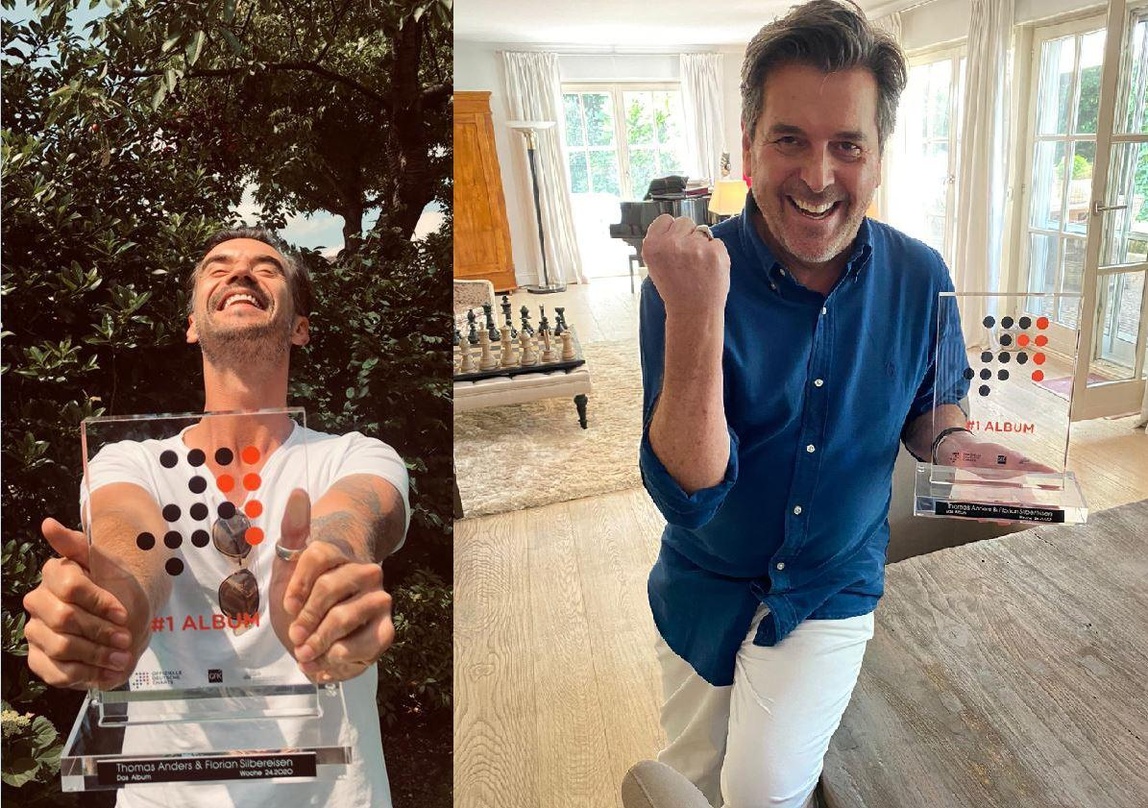 Ausgezeichnet: Florian Silbereisen (links) und Thomas Anders mit dem "Nummer 1 Award" der Offiziellen Deutschen Charts