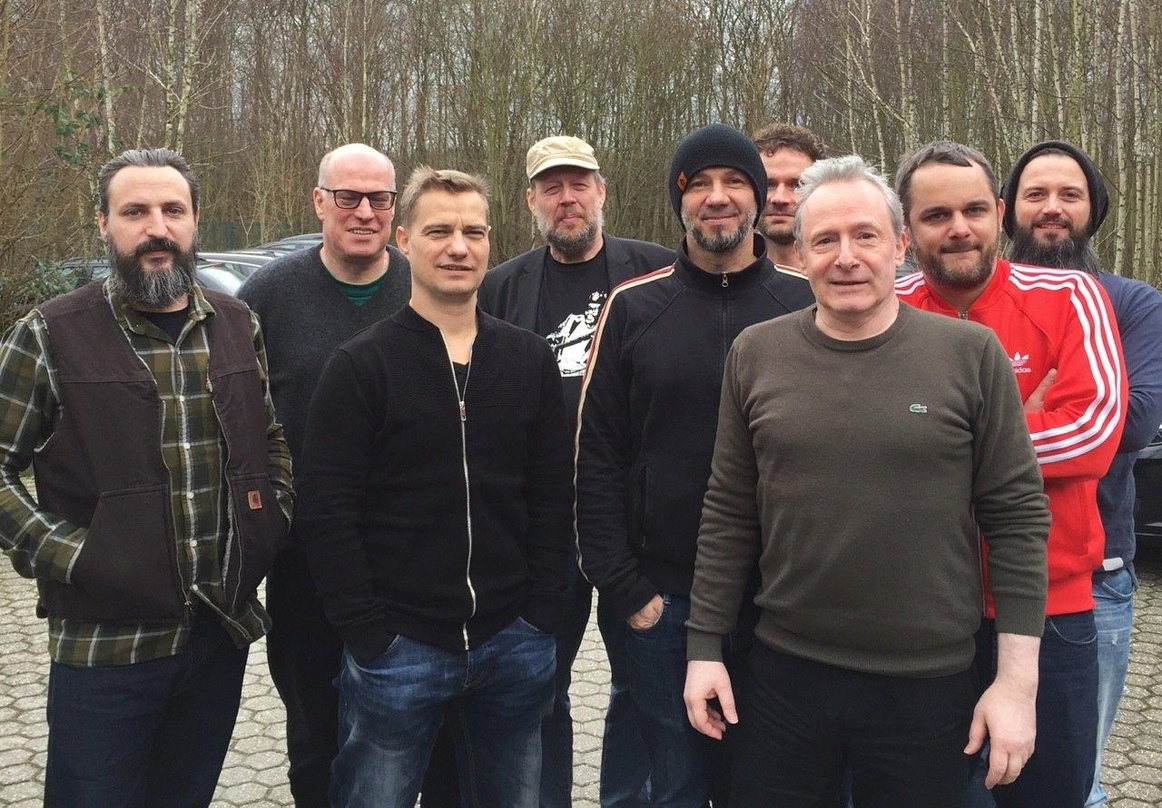 Kümmern sich um Adam Green (von links): Alf Polmann (Rough Trade), Uwe Adelfang (Rough Trade), Tom Weber (R.D.S. & Revolver Promotion), Matthias Böttcher (Rough Trade), Matthias Kringe (R....