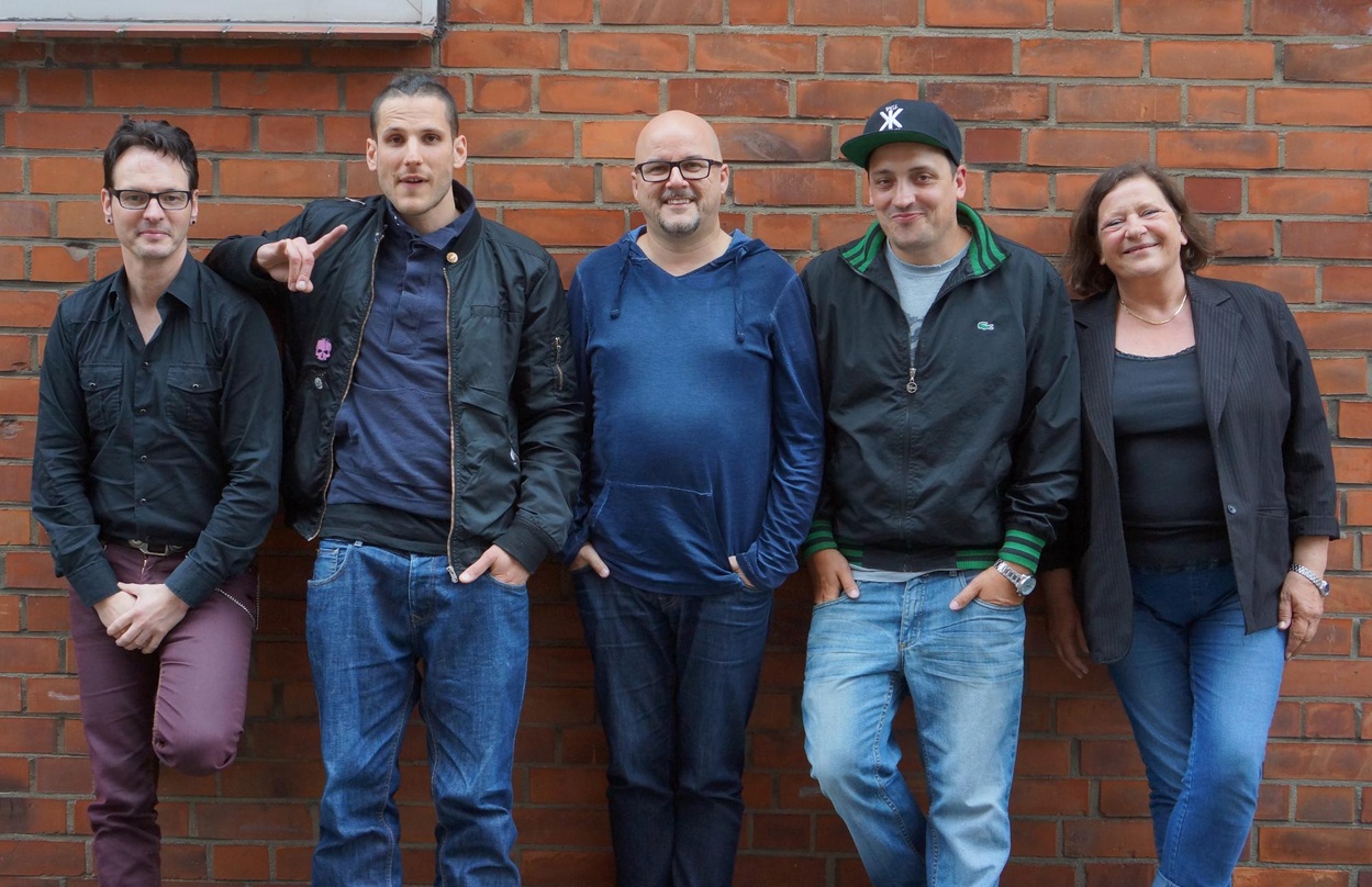 Neue Partner (von links): Eric Burton (Schubert Music Publishing Deutschland), Swiss, Andreas Schubert (CEO Schubert Music Publishing), Patrick Lange (Swiss Management) und Ute Behr (Schub...