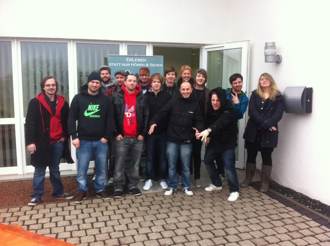 Verbrachten ein Wochenende im Saarland (v.l.n.r.): Sebastian Feurer, Bujar Mahmuti, Luis Baltes, Phil Hillen, Markus "Rock" Simon, Fabian Strangl, Andreas Braun, Sebastian Müller, Margo Mo...