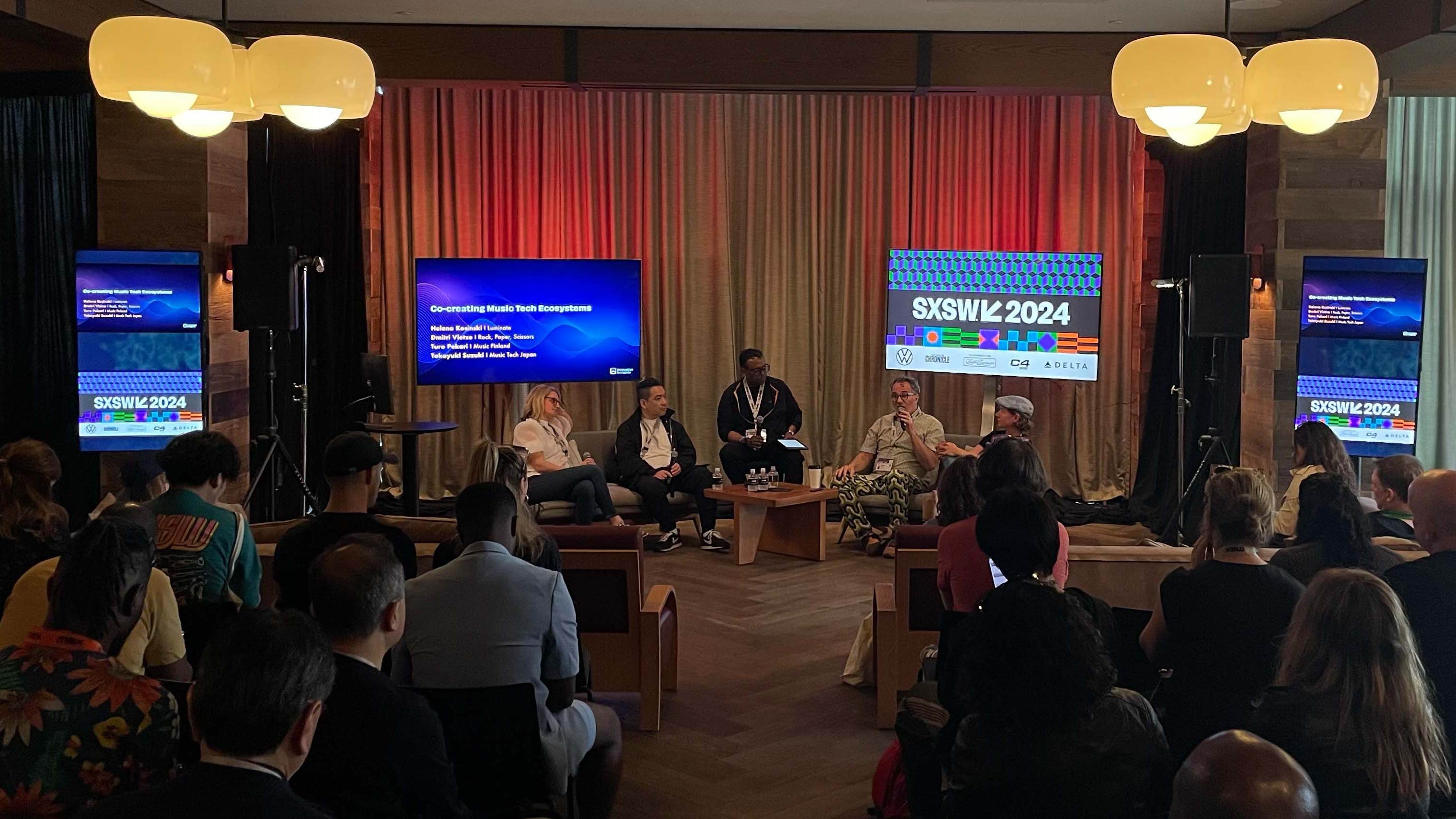 Erster Aufschlag auf der weiten Bühne der Branchenkonferenzen: Mit-Initiatoren von Music Tech Europe präsentieren sich bei einer SxSW-Diskussionsrunde im texanischen Austin.