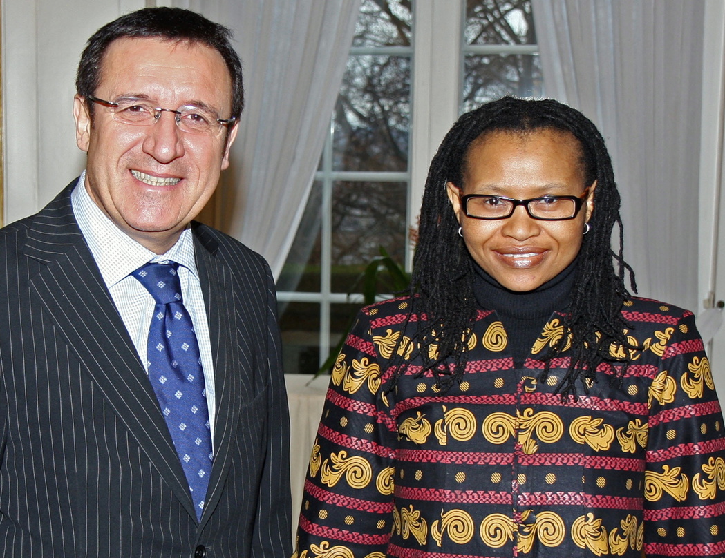 Besuch in Stuttgart: Tselane Mokuena mit Minister Reinhart
