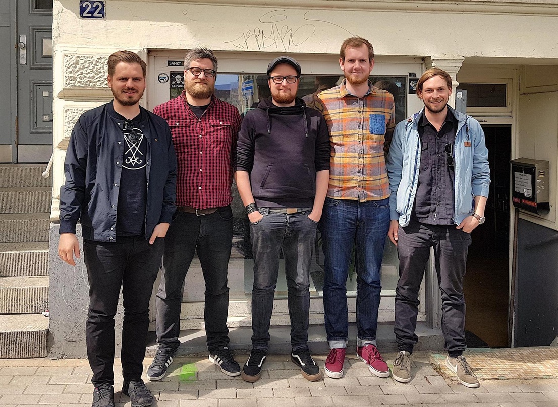 Öffneten am 1. Juni 2018 die Pforten des Hamburger Büros (von links): David Burger, Dominic Oehen, Alex Beyer, Christoph Hallerberg und Dominic Stämpfli