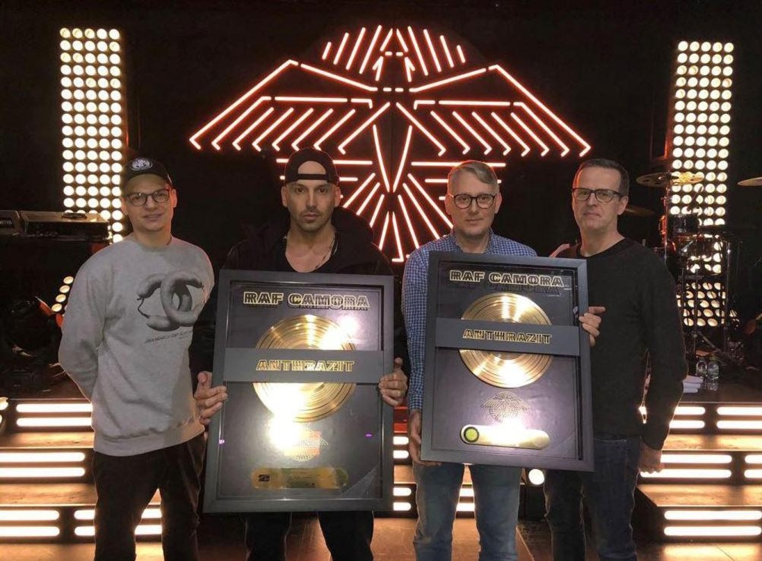 Mit Gold in Berlin (von links): Kristof Jansen, Raf Camora, Ronny Boldt und Frank Stratmann