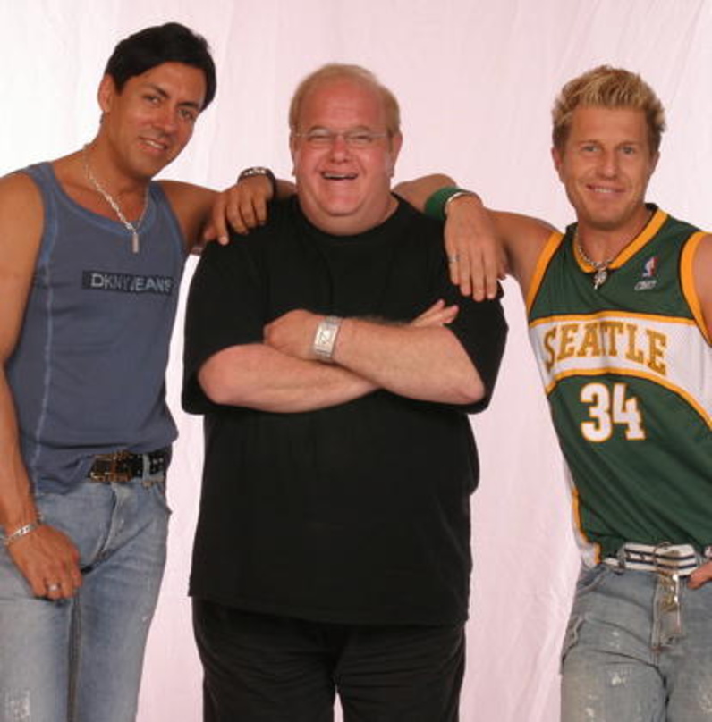 Das Team hinter US 5: Lou Perlman (M.) und die Produzenten Mike Michaels (l.) und Mark Dollar