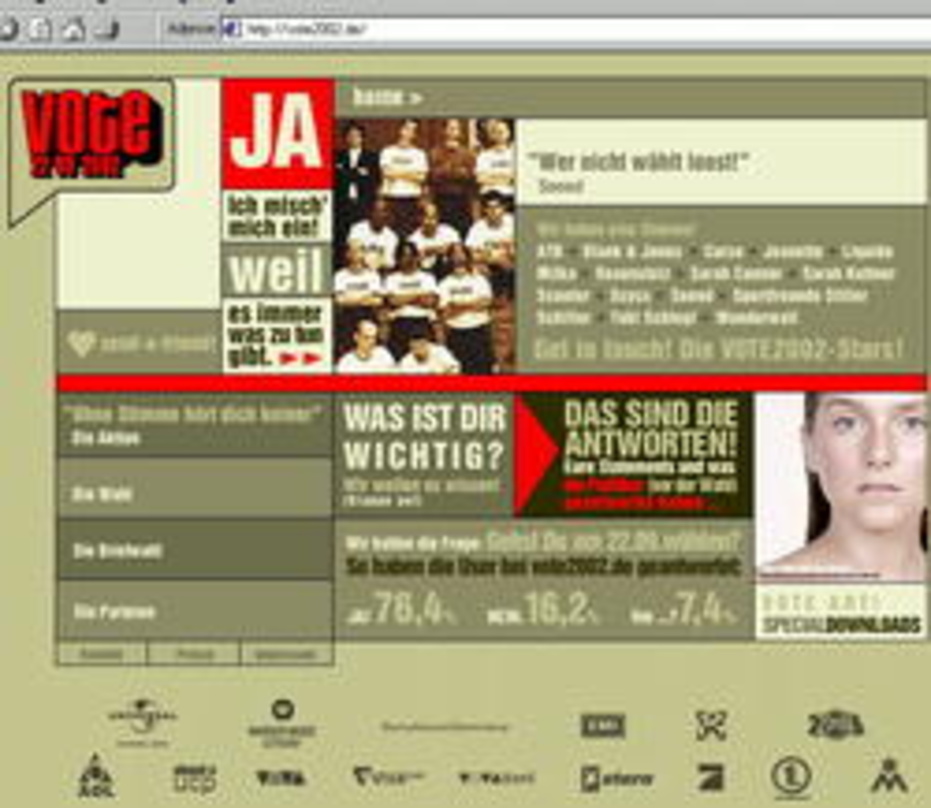 Preiswürdig: die Branchen-Kampa zur Bundestagswahl 2002