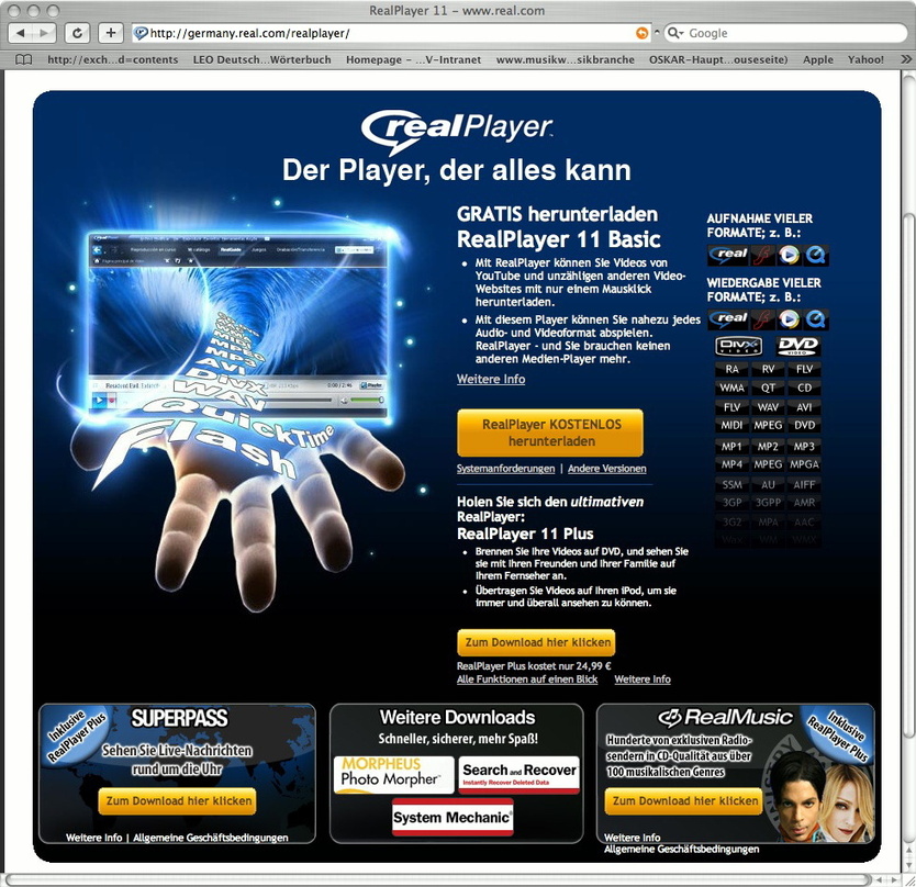 Download leichtgemacht: dank Real Player