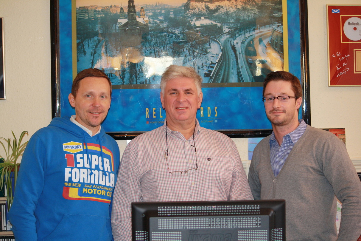 Trafen sich in Schottland (v.l.n.r.): Joachim Krohn (NMD), Neil Ross (REL) und Michael Wendt (NMD)