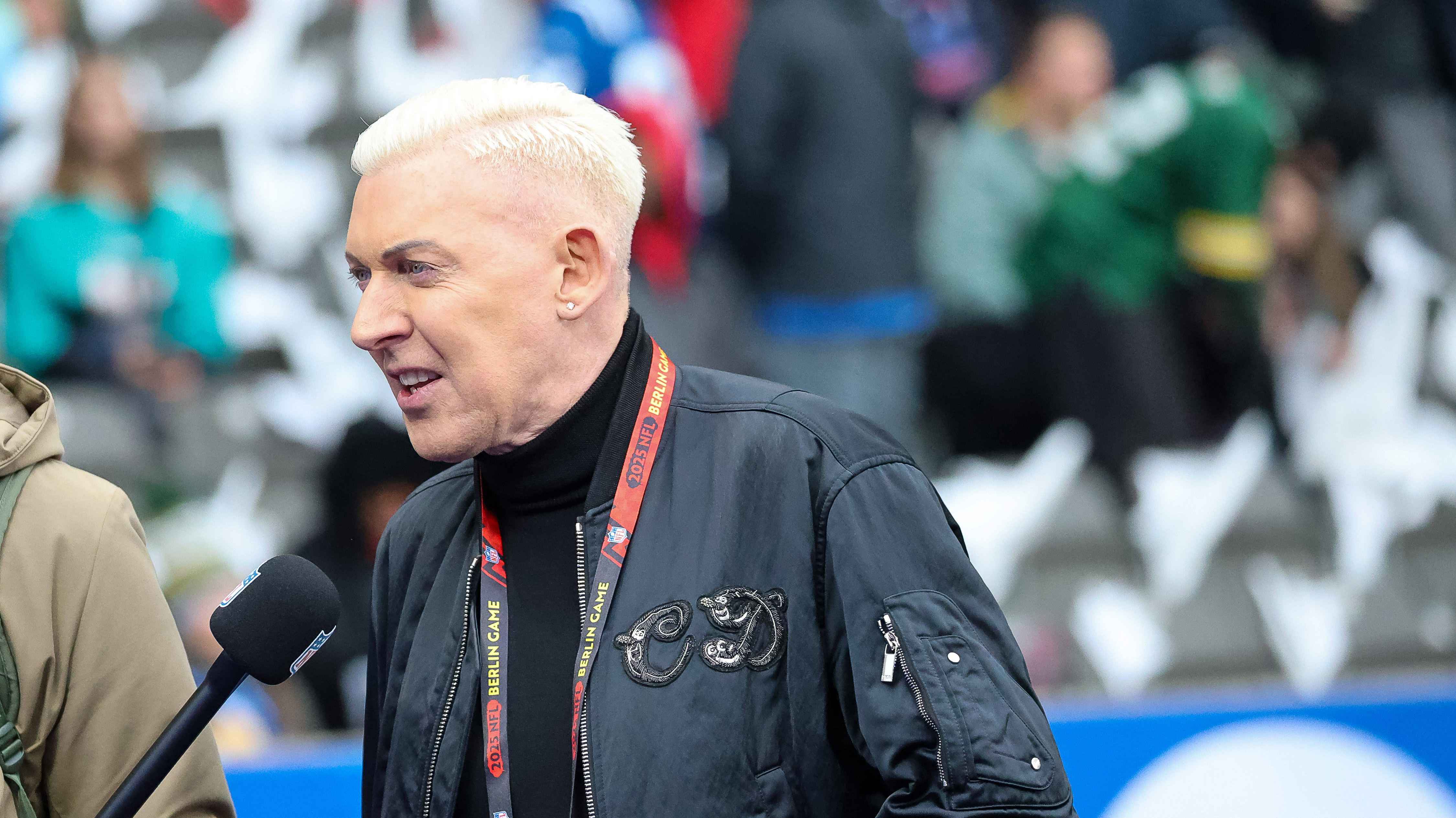 Scooter-Sänger H.P. Baxxter im Rahmen des NFL-Spiels in Berlin.