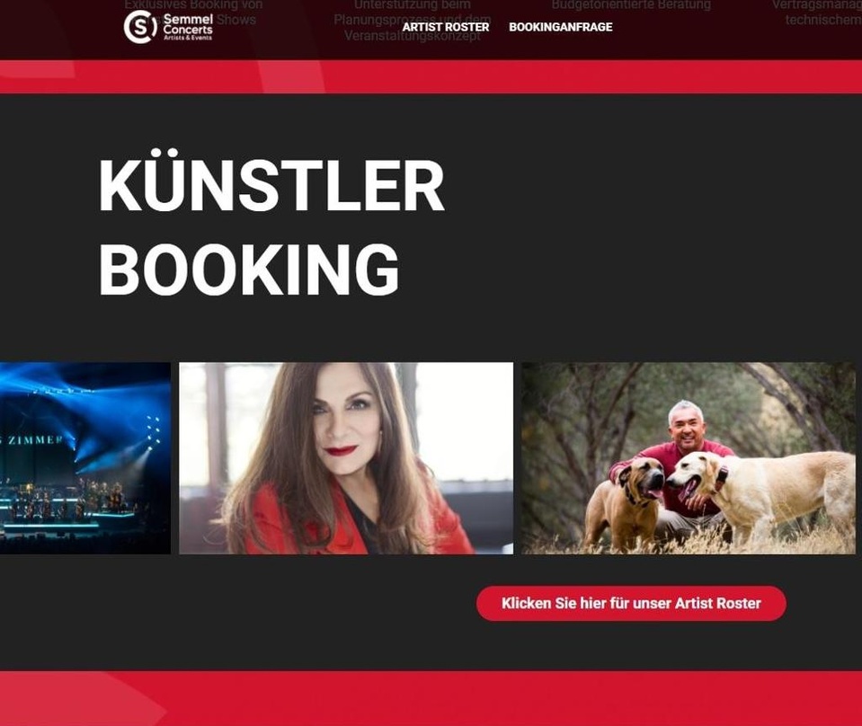 Bietet einen neuen Service: SCE Artists & Events von Semmel Concerts