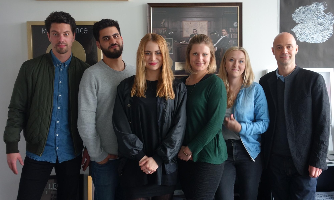 Bilden das Kreativ-Team bei Sony/ATV in Berlin (von links): Max Paproth (Head of A&R GSA & Europe Creative), Aksel Picker (A&R Manager), Henrike Blome (Junior A&R Manager), Sarah Schneider...