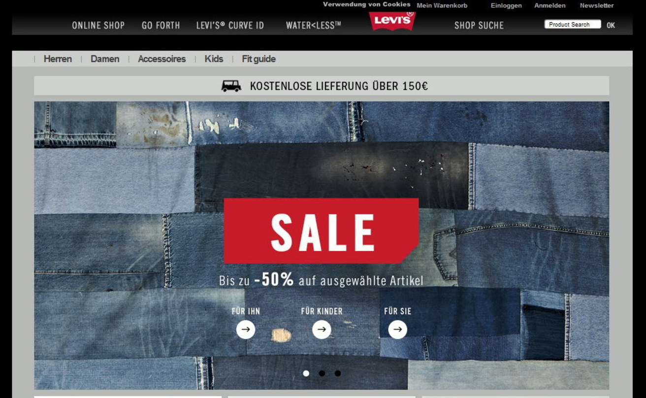 Zieht seine Anzeigen von zwielichtigen Seiten zurück: Der Jeans-Spezialist Levi's