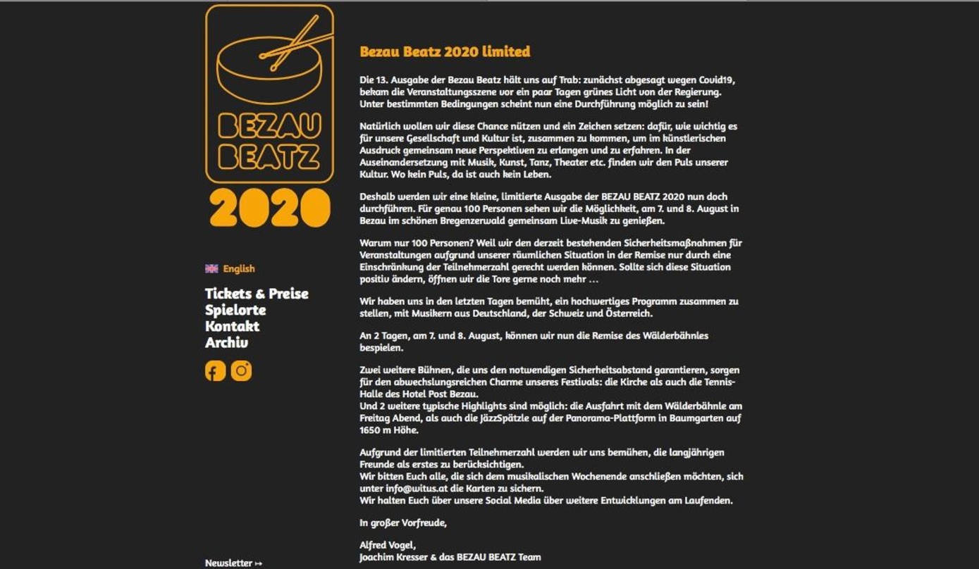 Informieren über die Lage des Festivals: Die Veranstalter von Bezau Beatz
