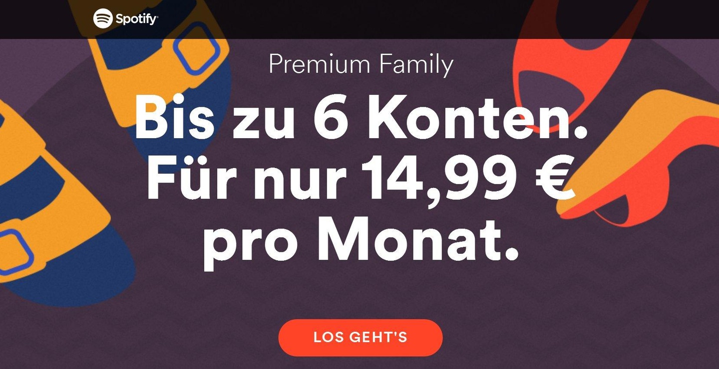 Flachgelegt: Fast ein Jahr nach Apple Music und gut ein halbes Jahr nach Deezer passt Spotify den Monatspreis für das Familienpaket an die Wettbewerber im Streamingmarkt an