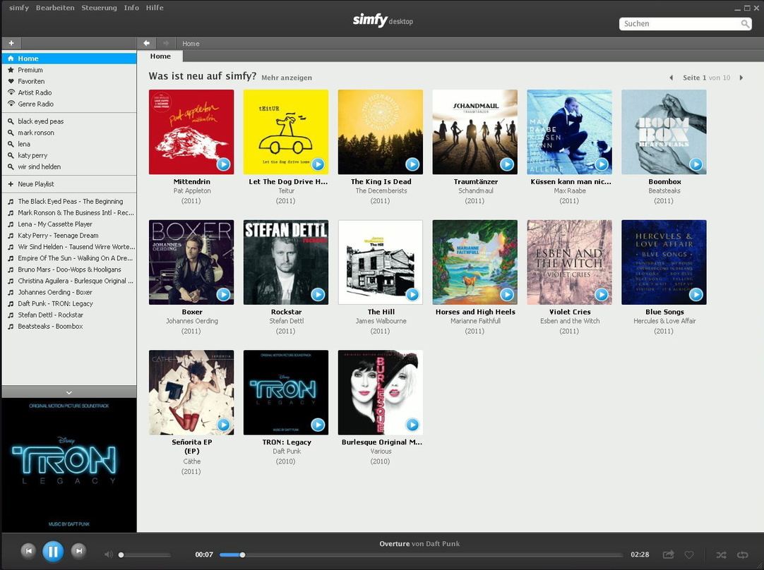 Acht Millionen Titel im Katalog: Die Simfy-Plattform