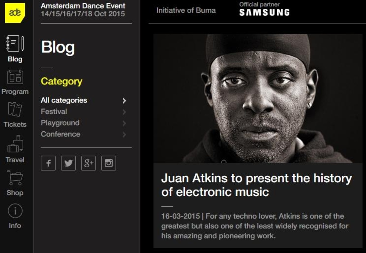 Spricht auf der ADE: Juan Atkins