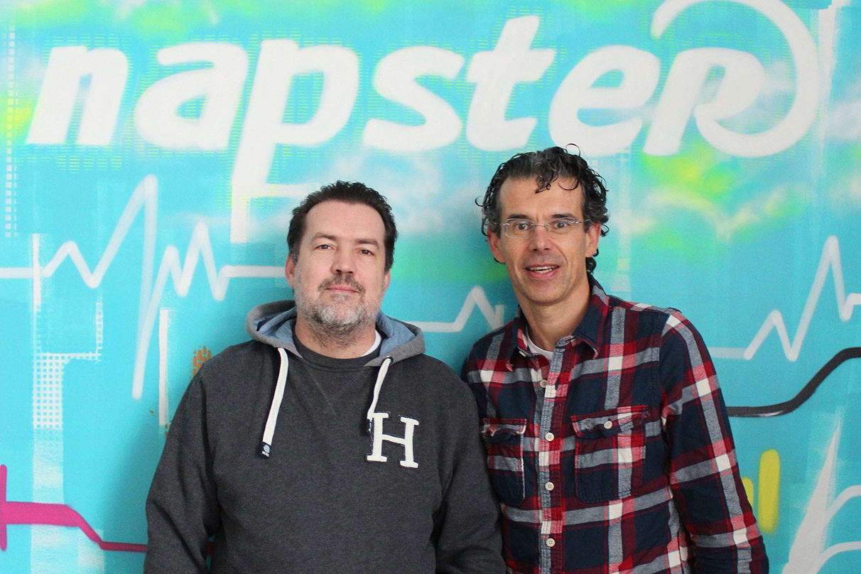 Bleibt Napster-Partner: Frank Schreiner von dig dis (rechts), hier mit Napster-Europachef Thorsten Schliesche