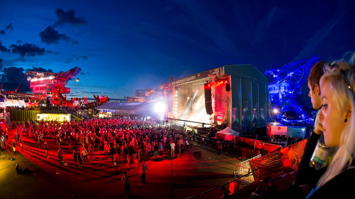 Unter anderem als Festivalgelände genutzt: Ferropolis, hier eine Impression vom Melt Festival