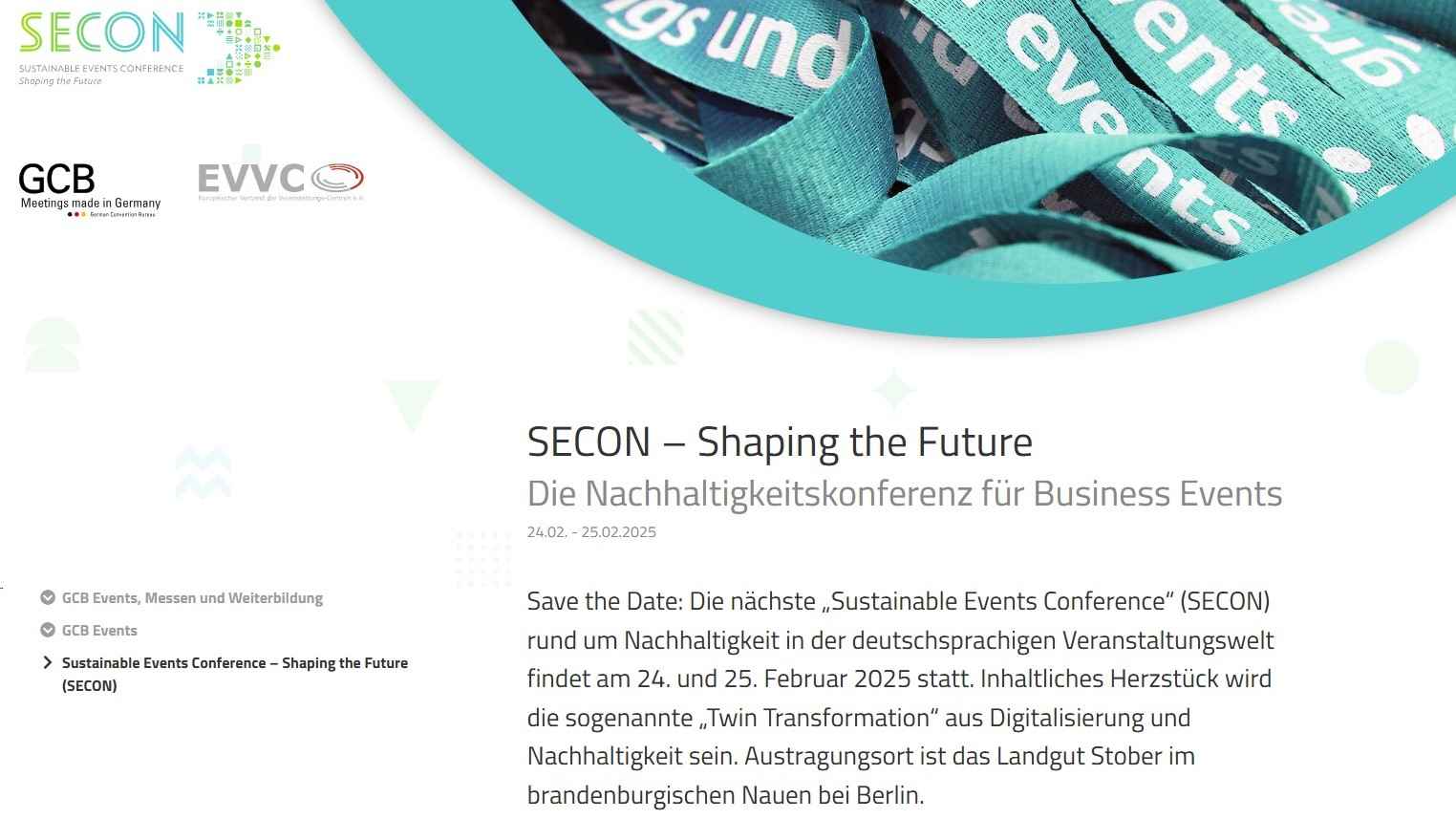 Findet Ende Februar bei Berlin statt: die Nachhaltigkeitskonferenz SECON.