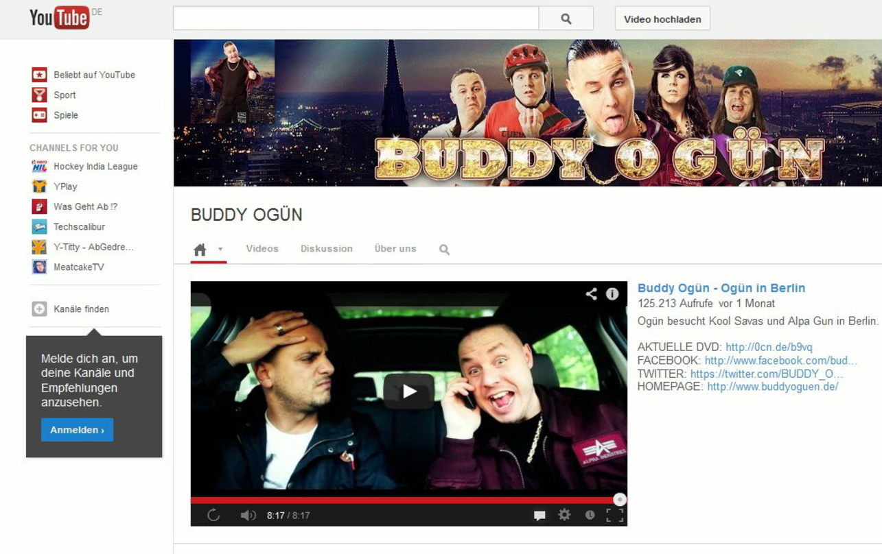 Aushängeschild der Spassgesellschaft auf YouTube: Buddy Ogün (rechts), hier mit Alpa Gun