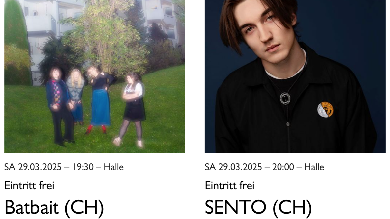 93a46160 d1a2 4492 b23d 0ae9f7f3b838 In der finalen Bandwelle des m4music angekündigt: Batbait und Sento.