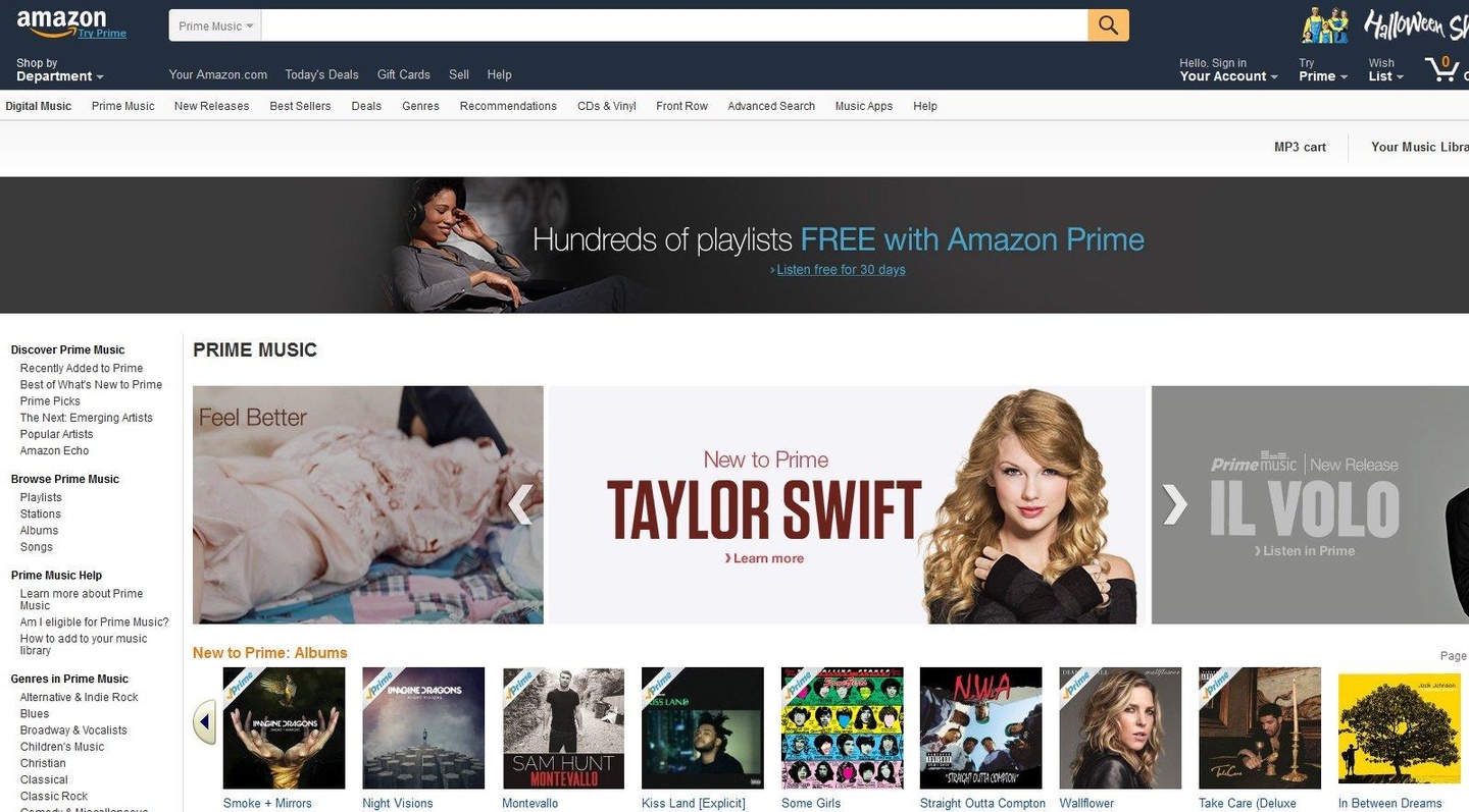 Selbst Titel von Taylor Swift sind nun offenbar mit dabei: Amazon stockt das Angebot von Amazon Prime Music weiter auf