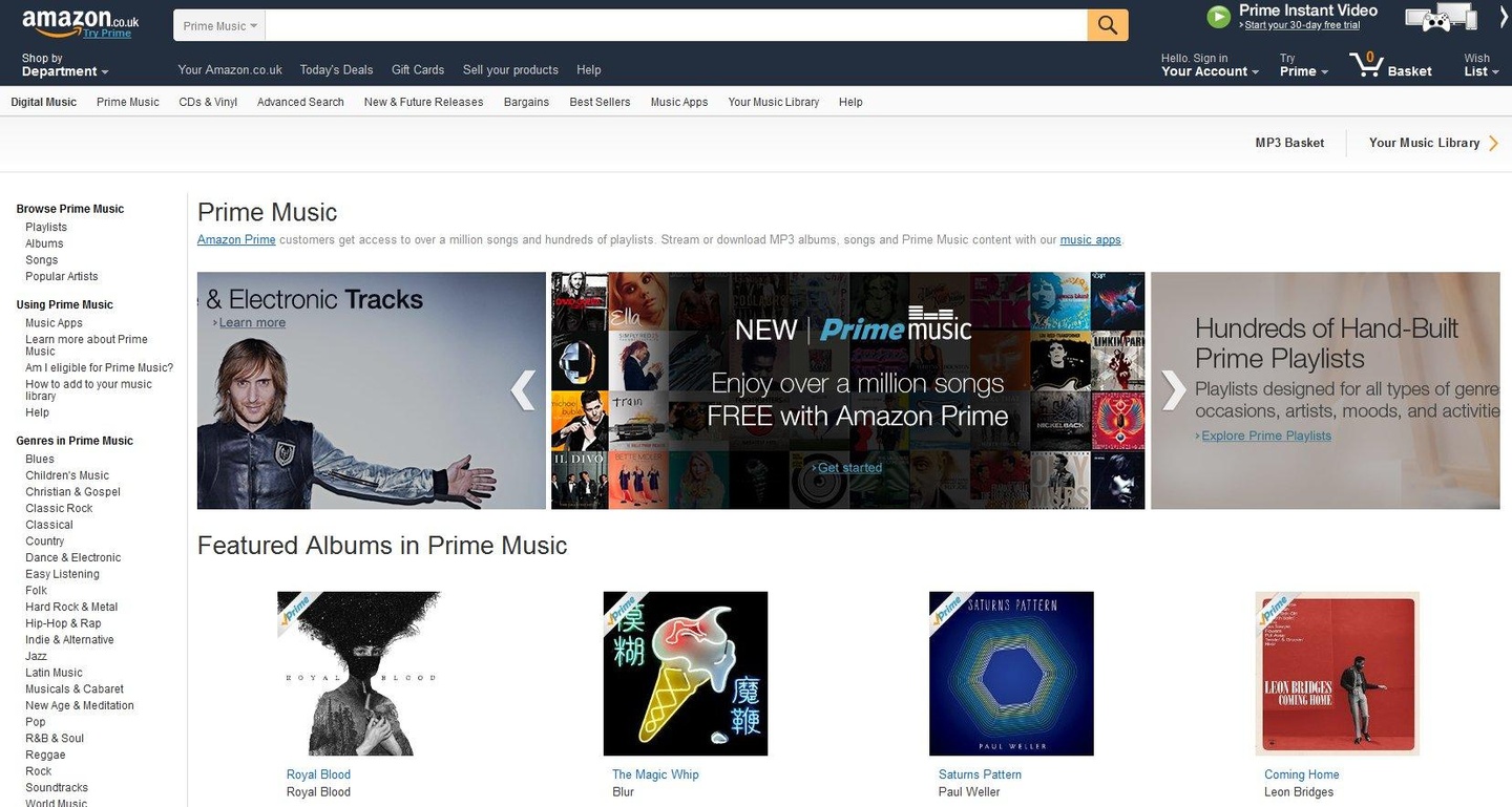 Bietet nun auch in Großbritannien werbefreien Zugriff auf rund eine Million Songs aus den Katalogen von Sony Music, Warner Music und verschiedenen unabhängigen Musikunternehmen: Amazon Pri...
