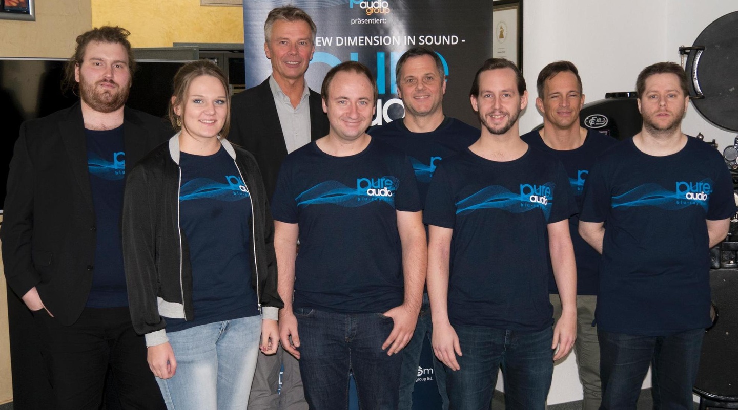 Wollen das Geschäft mit Tonträgern neu beleben (von links): Tim Westermann (Pure Audio Distribution), Chantal Lilla (AREA Entertainment), Christoph Diekmann (Pure Audio Group), Tobias Wen...