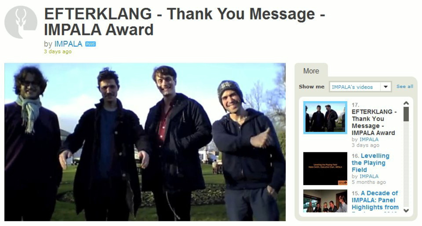 Freuen sich über die Auszeichnung mit dem Impala European Independent Album of the Year Award: Efterklang
