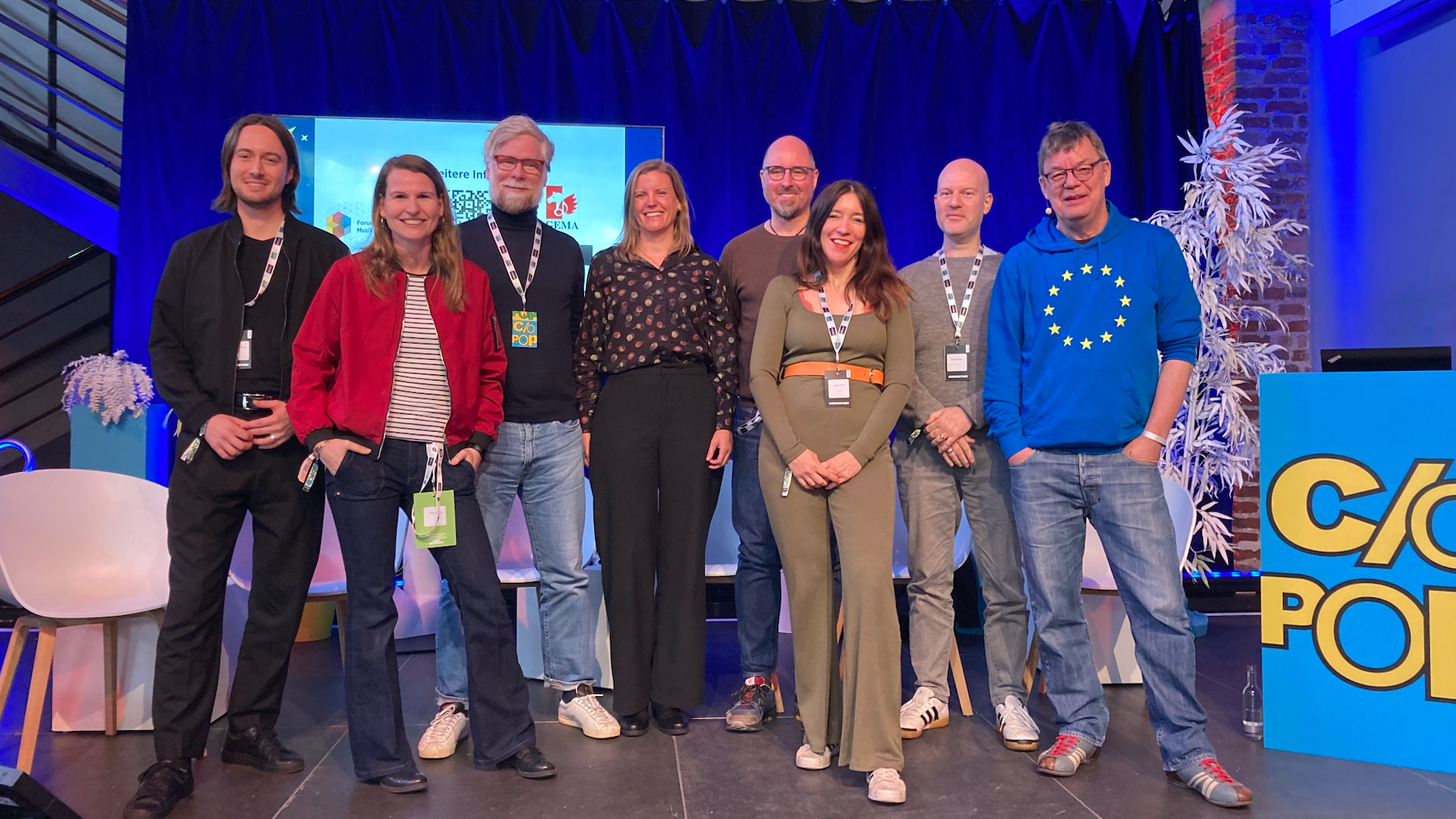 Gingen miteinander auf eine Reise durchs Musikuniversum (von links): Manuel Westermann (GEMA), Juliane Fiedler (GVL), Daniel Knöll (SOMM), Anna Jakisch (Initiative Musik), Stephan Benn (Li...