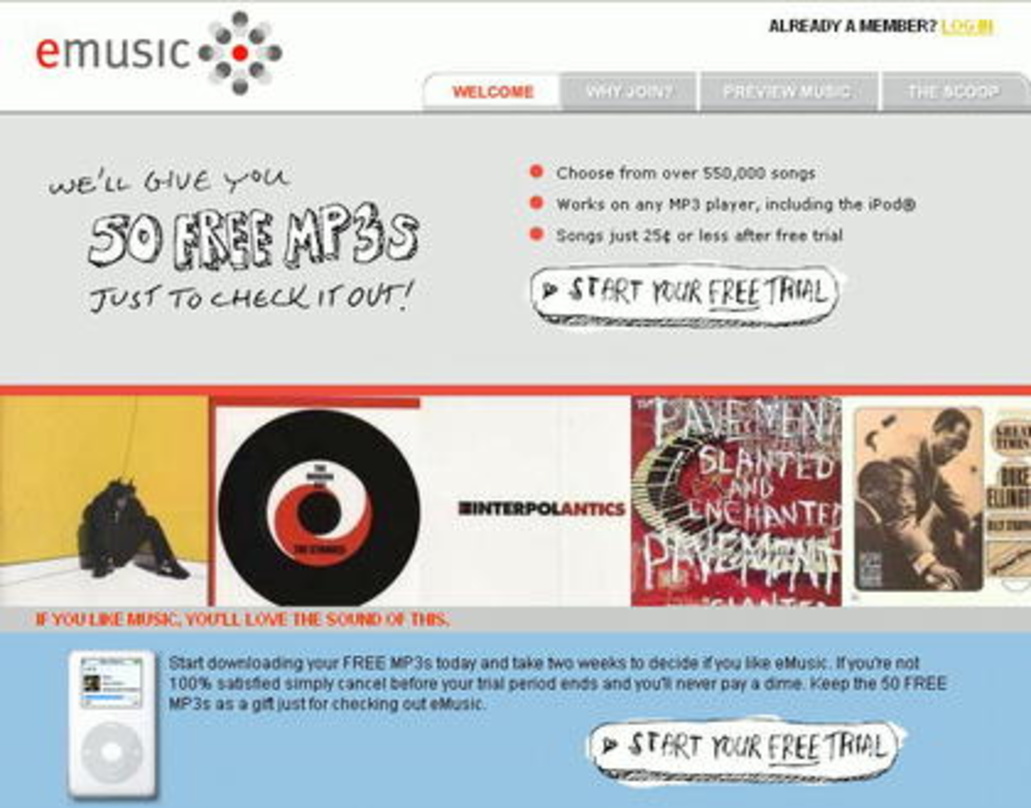 Wächst weiter: eMusic