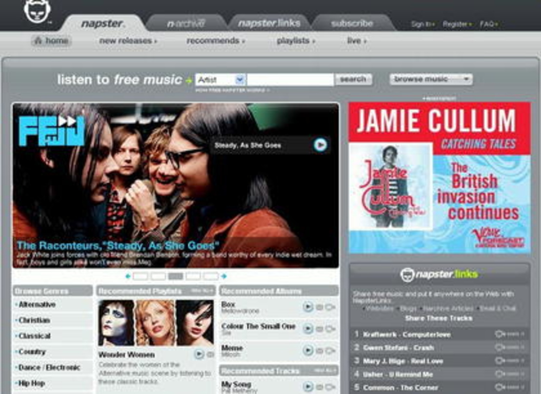 Neu bei Napster: kostenloses Stream-Angebot