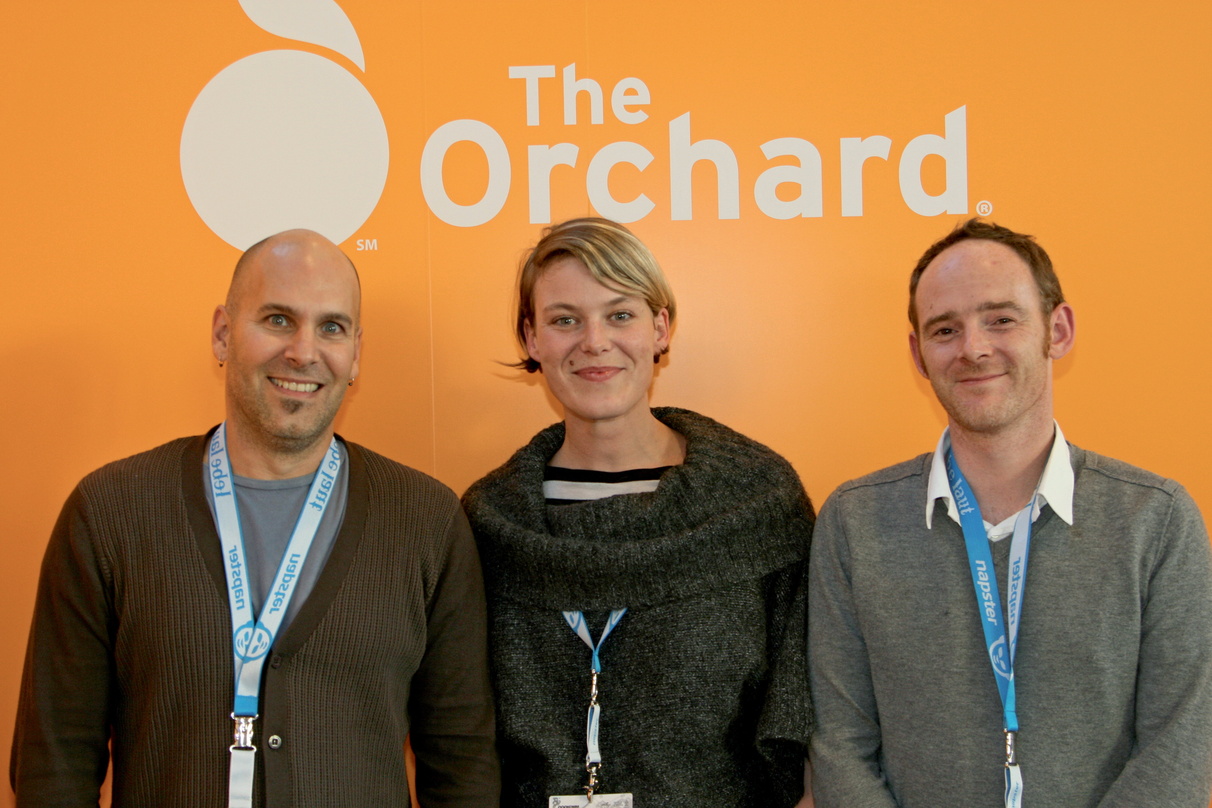 Das europäische Orchard-Team auf der Popkomm (v.l.n.r.): Gründer Scott Cohen, Product Manager Veronika Dann und Marketing Manager Ian Hayllar