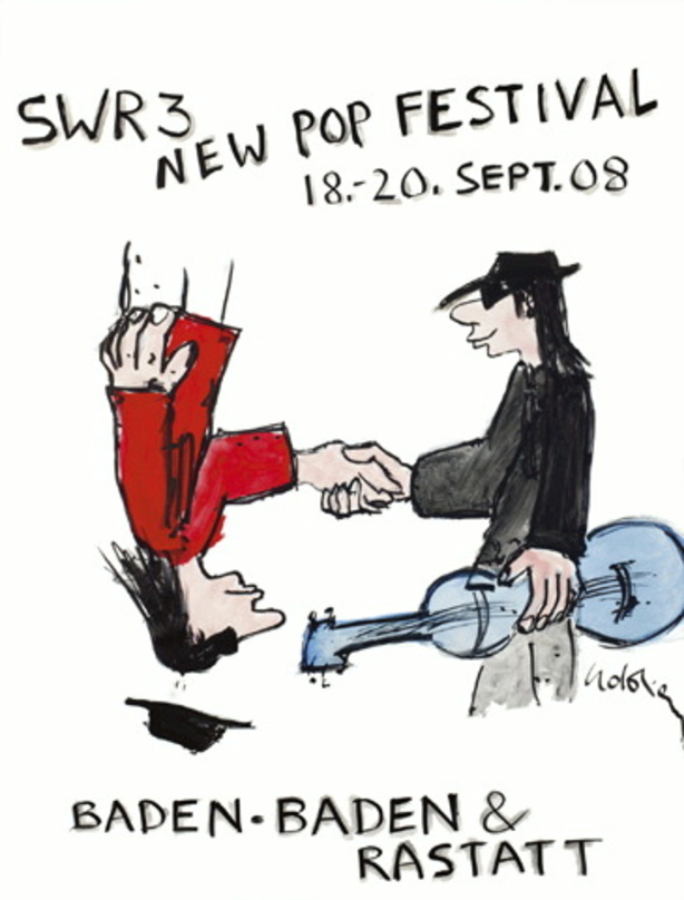 Gestaltet von Udo Lindenberg: Das Plakat des SWR3-New Pop Festivals 2008