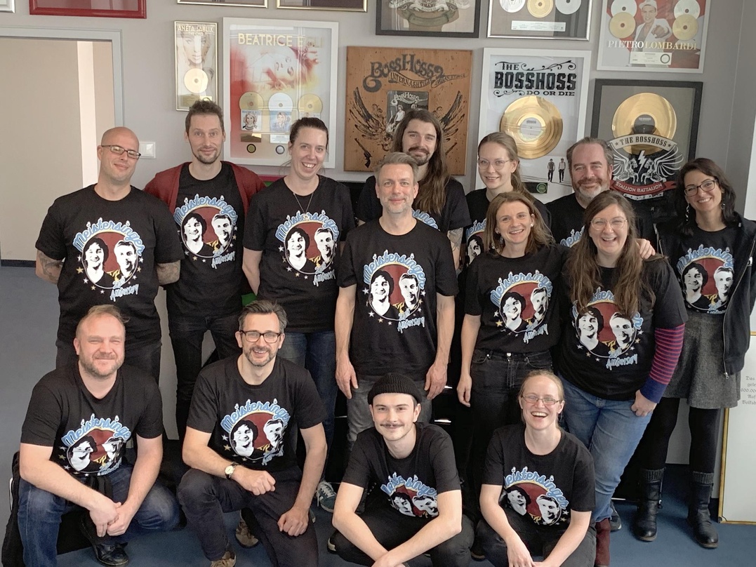 Komplett im Jubiläumsshirt: das Team von MSK Meistersinger