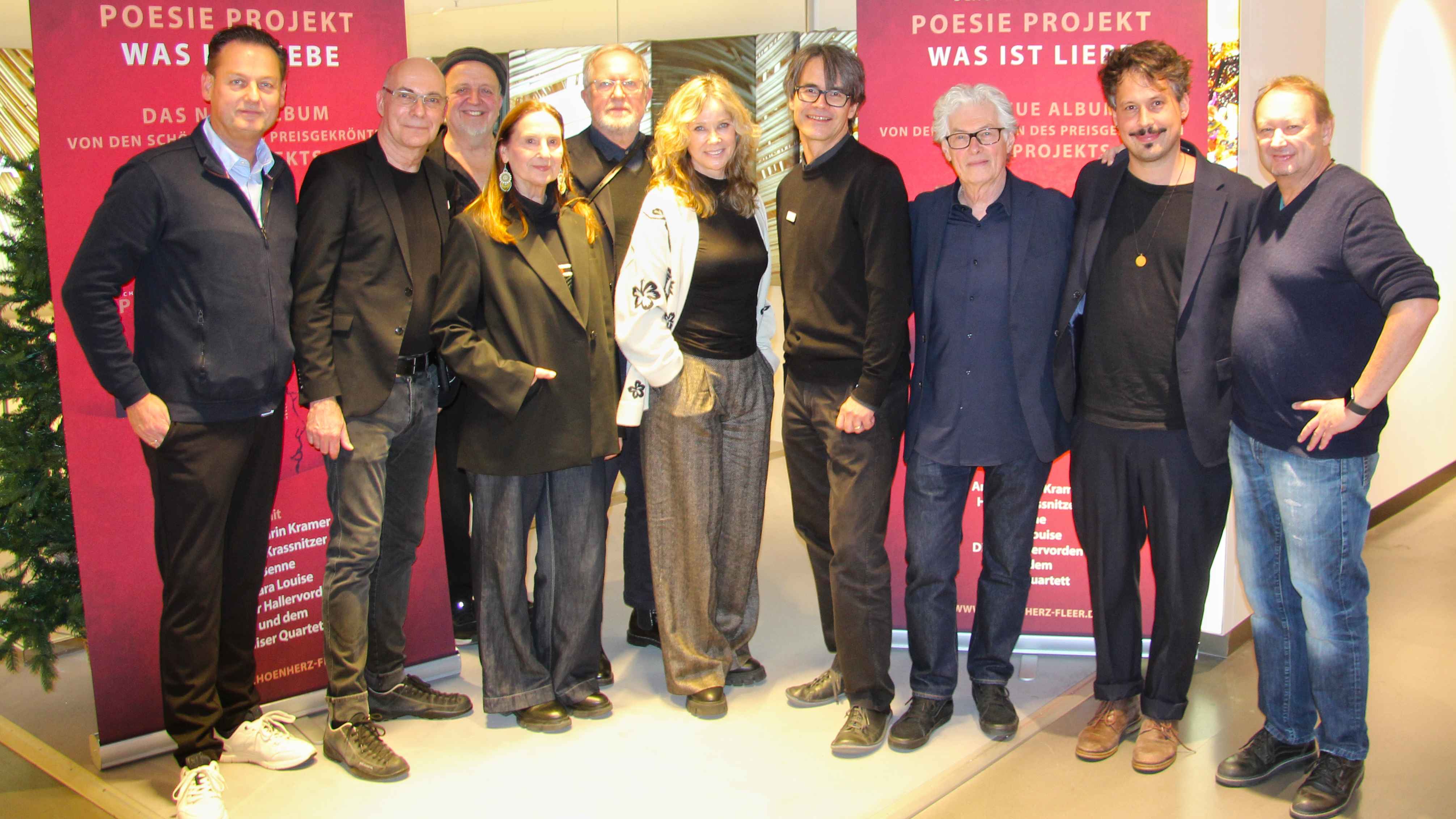 Stellten "Was ist Liebe" vom Schönherz & Fleer Poesie Projekt vor (von links): Christian Hamann-Stronczek (Künstlermanagement Christian Hamann-Stronczek), Thiemo Brüll ((Ludwig Beck), Ali ...