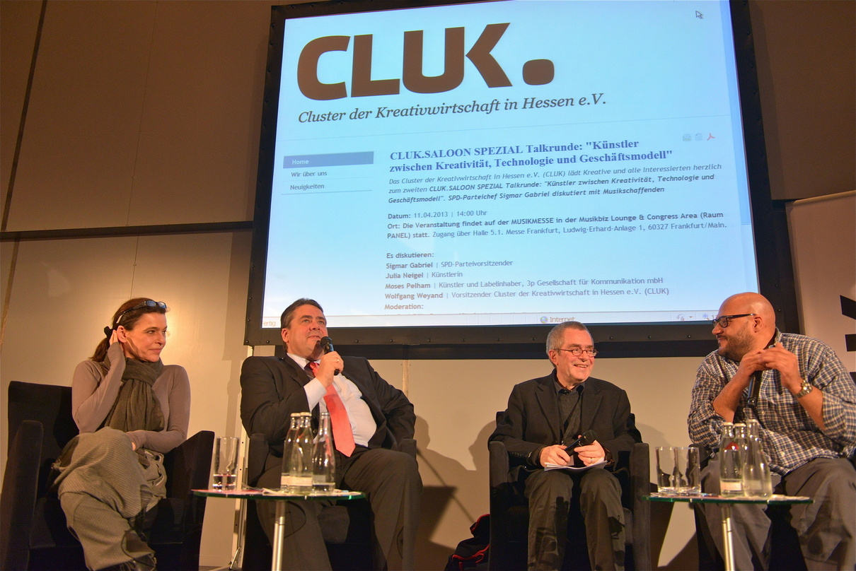 Julia Neigel, Sigmar Gabriel, Manfred Gillig und Moses Pelham