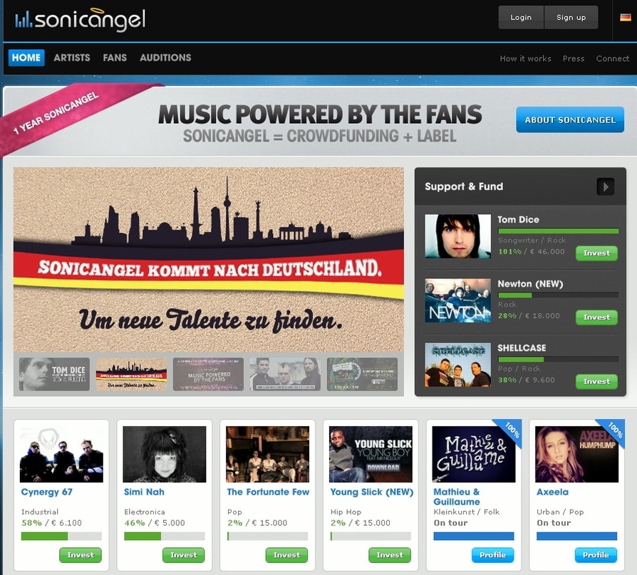 Steht ab sofort auch deutschen und schweizerischen Bands zur Verfügung: Die Plattform SonicAngel