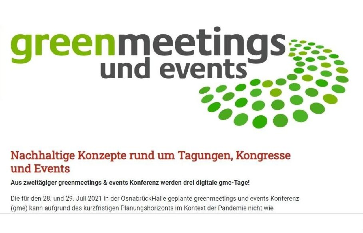 a014e5072e32f1d712de003f32579c8f3aff6a60411859f73213af4bfae5079b Verteilt auf drei digitale Tage: die greenmeetings und events Konferenz